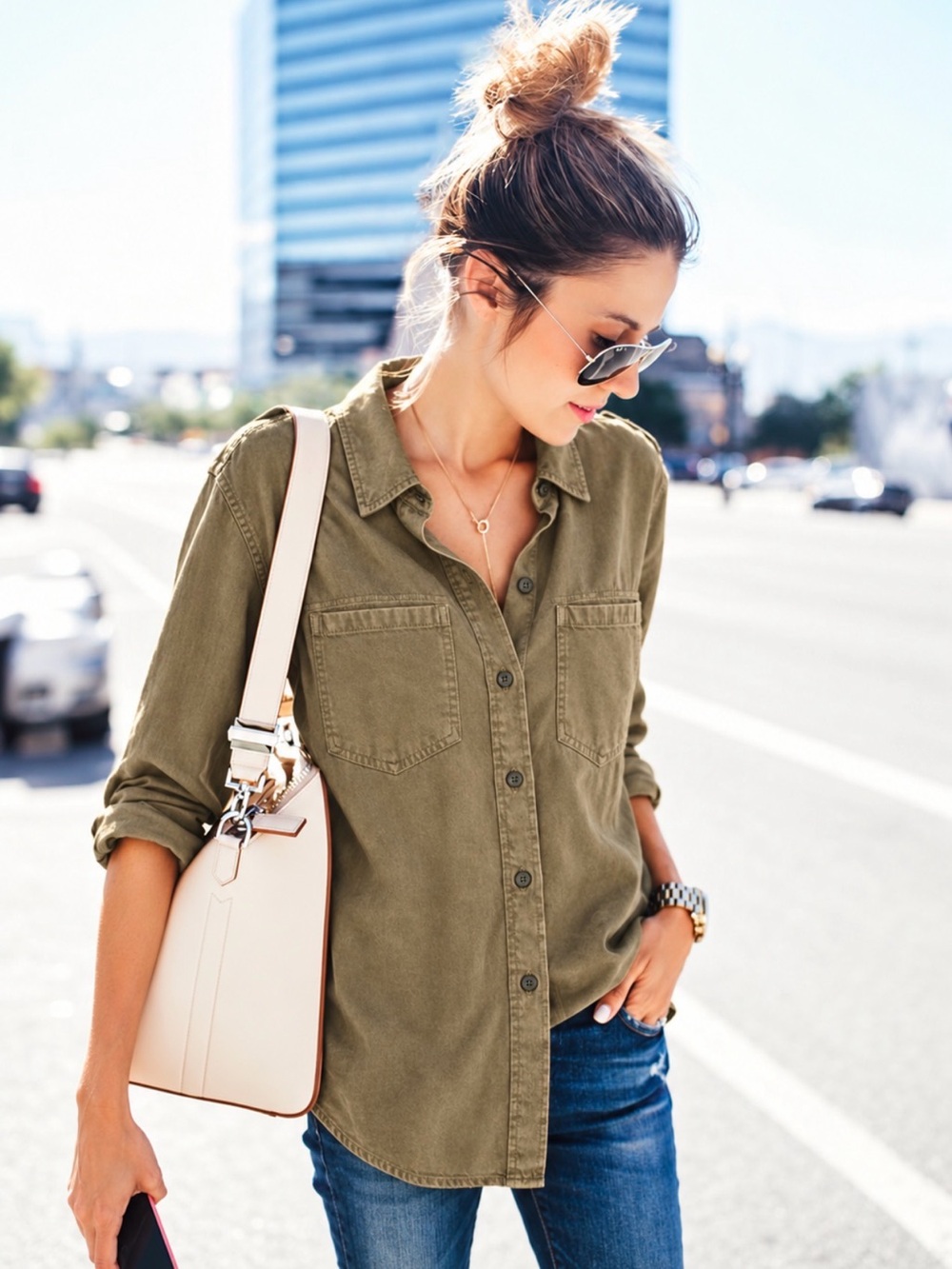 MOTHER The Piece of Work Utility Shacket NWT XL Olive Linen Lyocell Oversized